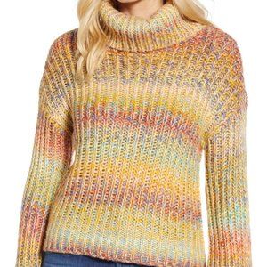 RD Style Ombre Autumn Turtleneck Cowl Neck Sweater
